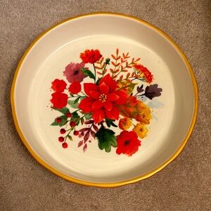 THE PIONEER WOMAN Pie Pan Stoneware Baking Dish winter bouquet New with tags 9"